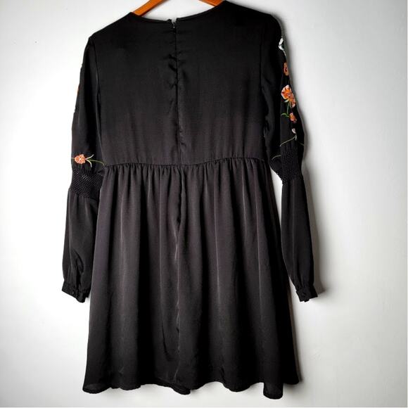 Altar’d State Black Embroidered Dress S Whimsygoth Witchy Boho Festival Cottage - Picture 7 of 10